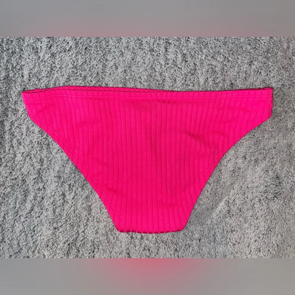 Hot Pink Ribbed Swim Bottom - Picture 2 of 4